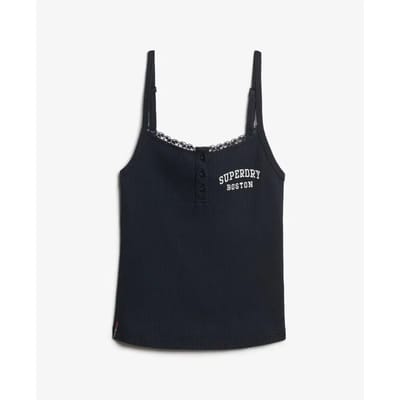 Superdry Athletic Essentials Hemdje met Knopen en Borduursel Blauw Grootte: 42