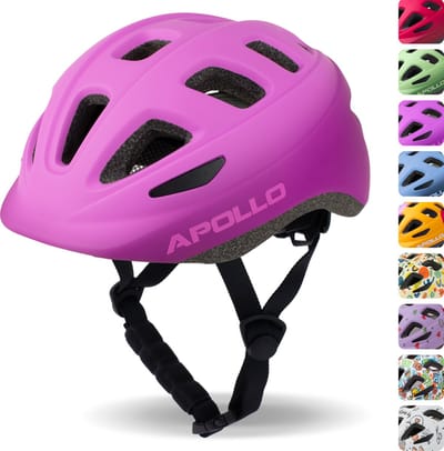 Apollo kinder fietshelm, helm voor kinderen & tieners, multisport helm, fietshelm voor meisjes, fietshelm voor jongens, kinderhelm vanaf 3 jaar, verstelbare kinderhelm