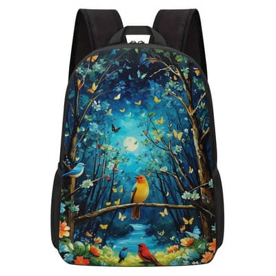 Vogels Rugzak | Vogelpatroon Rugtas | Magische Rugzak | Vlinder Rugzak | Natuur Rugzak | Schattige Rugzak | Dieren Rugzak | Rugzak Meisjes | Rugzak Jongens | Mooie rugzakken met Vogels en Vlinders | 20 liter | Kinder Rugzak