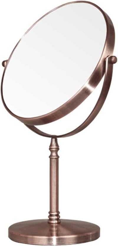 Make-up Spiegel - Cosmetica Spiegel - Gedetailleerde Make-up - Dubbelzijdig 3x Vergroting - 8 Inch - Rood Brons