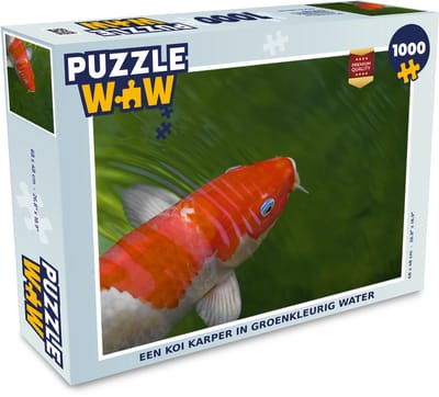 Puzzel Een koi karper in groenkleurig water - Legpuzzel - Puzzel 1000 stukjes volwassenen