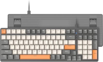 Mechanisch gamingtoetsenbord met regenboogverlichting en blauwe schakelaars - Ergonomisch en waterbestendig USB C toetsenbord voor PC en Mac