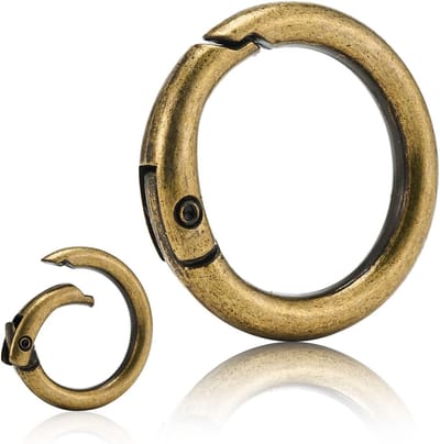Ronde Metalen Karabijnhaak voor Sleutelhangers, Handtassen en DIY Decoraties - Geborsteld Messing, 19mm, Duurzaam en Multifunctioneel