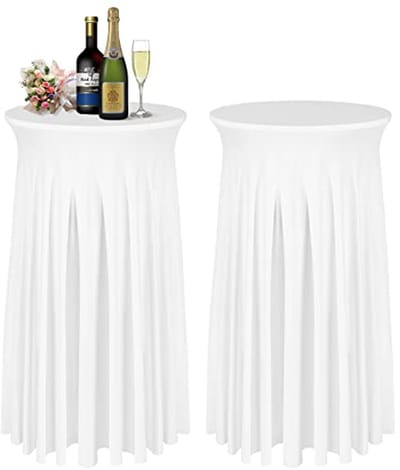 Cocktailtafelhoezen 2 stuks - 24" x 43" witte hoes voor hoge tafels