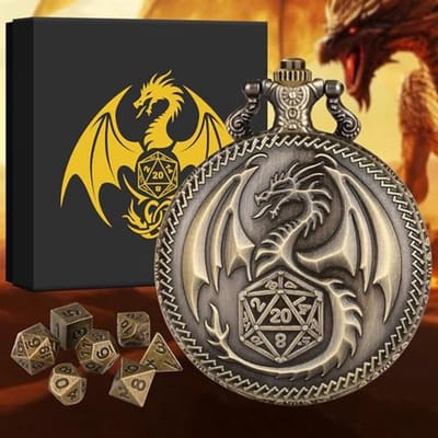 Steampunk DND Dobbelstenen Set - 7 Stuks Polyedrische Metaal Dobbelstenen voor Rollenspellen en Bordspellen