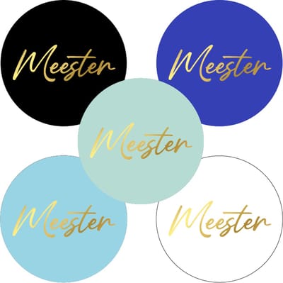 250 Stickers - Meester - 5 kleuren