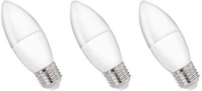 Spectrum LED Kaarslamp E27 1W - 230V - 100 Lumen - 6000K Koud wit - Helder daglicht - Energiezuinig - 3 stuks