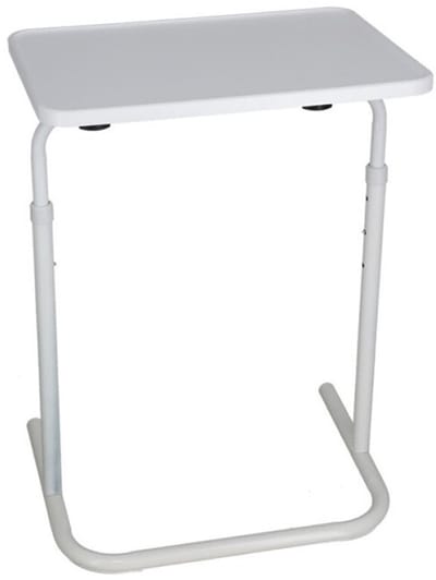 Gerimport Bijzettafel - wit - kunststof - verstelbaar - 48 x 38 cm - klaptafel