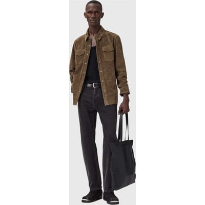AllSaints Sully Suede Shirt Baker Brown Taglia: XS | Camicie Casual Outlet | Uomo | Marrone