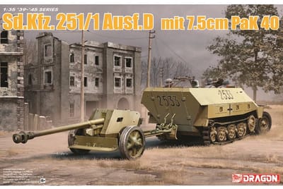 Dragon Modelbouwpakket Militaire voertuigen - 6664 Sd.Kfz.251/1 Ausf.D mit 7.5cm PaK 40 (2 in 1) - Militair Voertuig Plastic - 1:35 - Modelbouw