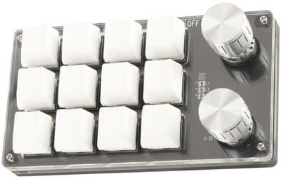 Allecto - Mini 12 Toetsen Mechanisch Toetsenbord - RGB Gaming Toetsenbord - Programmeerbare Macro Toetsen - Wit - Compact en Functioneel - Geschikt...