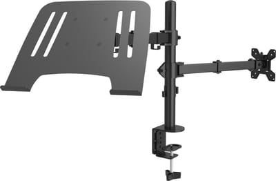 Monitor arm 1 scherm - Audizio CMA10L monitor arm met laptopstandaard - 13 tot 32 inch beeldscherm