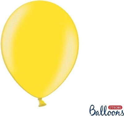 Partydeco Ballonnen Metallic Strong geel - 30 cm - 10 stuks