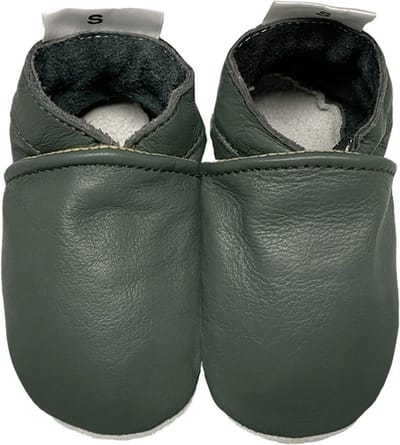 BabySteps Leren Babyslofjes - Groen - Antislip Suède Zool - Zachte Baby Slofjes - Eerste Stapjes - Jongens & Meisjes - Maat 16/17