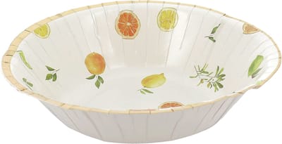 ARTYFETES - 8 Fizz citrus kartonnen kommen crème, oranje, geel en goud 13,5cm fruitig decor