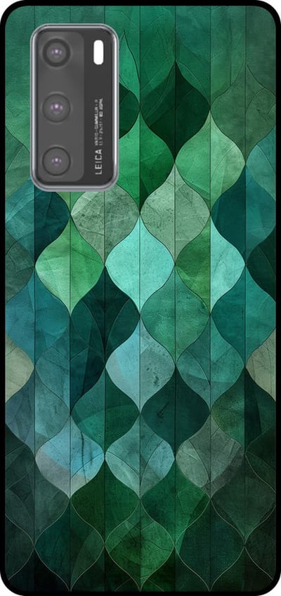 Smartphonica Telefoonhoesje Geschikt voor Huawei P40 met groene bladeren opdruk - TPU backcover case green leafs design geschikt voor Huawei P40