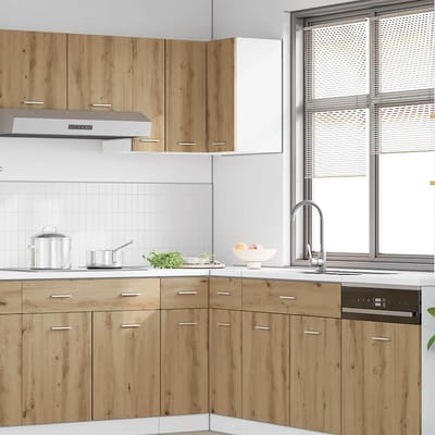 vidaXL - Hanghoekkast - Lyon - 57x57x60 - cm - bewerkt - hout - artisanaal - eikenkleur