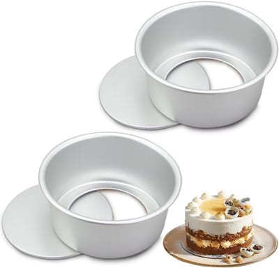 Set van 2 ronde bakvormen van 12 cm - Ideaal voor taarten, brownies en quiches met anti-aanbaklaag