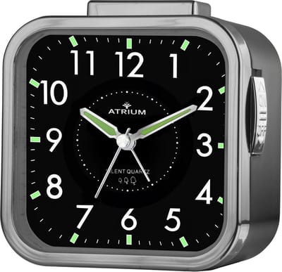 ATRIUM - Wekker - Senioren - Analoog - Zwart - Zonder tikgeluid - Grote cijfers - Duidelijk - Eenvoudige bediening - Opbouwend alarmsignaal - Snooze - Quartz uurwerk - A530-4