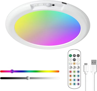 Dimbare Draadloze Plafondlamp met Bewegingssensor en RGB Kleuren - Oplaadbaar voor Badkamer, Kast en Trap