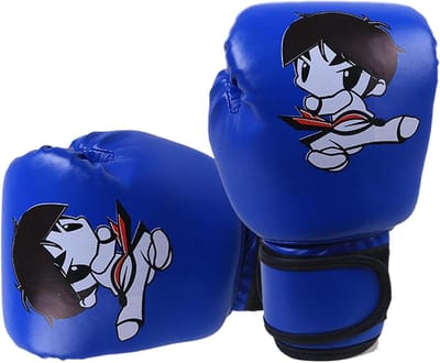 Kinder Bokshandschoenen - Trainingshandschoenen Jeugd - Sporttraining Thuis - Verbeterde Polsbescherming - 3-12 Jaar - Blauw