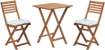 FIJI - Bistroset voor 2 - Lichte houtkleur /Blauw - Acaciahout