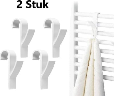 2x Handdoek Haak I Radiator Haak I Kleding Haak Voor Radiator I Handdoek Houder Verwarming I Wit