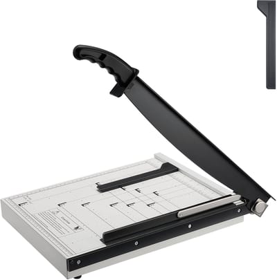 Papiersnijder, Guillotine Snijmachine, 38 cm Snijlengte, 16 Blad Capaciteit, Robuuste Guillotine Papiersnijder met Beschermrail en Mesvergrendeling