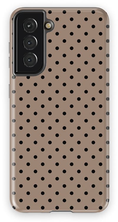 Polka Dots Hoesje Samsung Galaxy S21 | Geschikt Voor Mag | Stippen Design Backcover Samsung Galaxy S21 Cacoa Noir