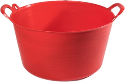 Plasticforte flexibele emmer/kuip - rood - kunststof - rond - 26 liter - 49 x 44 x 27 cm - wasmanden - tuinafval - speelgoed