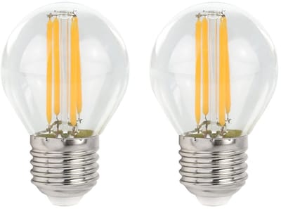 Spectrum LED Kogellamp E27 - 4W - 230V - 510 Lumen - 4000K Neutraal Wit - Ø45mm - Voor Tafellamp, Nachtlampje of Wandlamp - 2 stuks