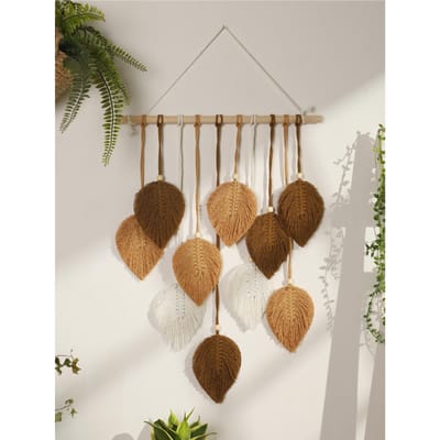 Blad Macrame Wandtapijt Bruin Groen Wandtapijt Boho Woondecoratie Macrame Wandhanger Huis Woonkamer Decors Esthetisch Cadeau