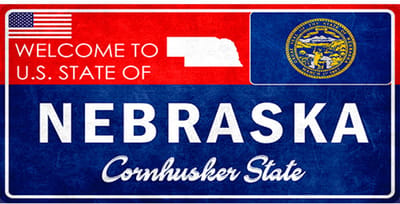Signs-USA - Souvenir Kentekenplaat - metaal - Nebraska - 15 x 30 cm
