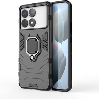 Coverup Hoesje - Geschikt voor Xiaomi Poco F6 Pro Hoesje - Coverup Armor Kickstand Back Cover - Zwart