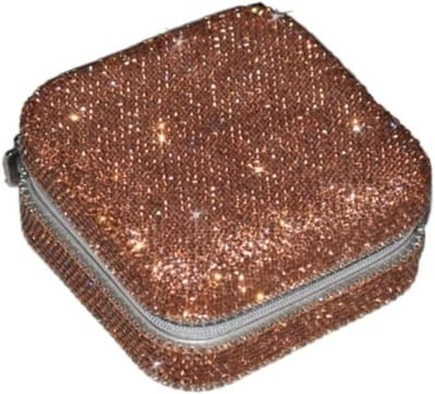 Sieradendoos - Juwelendoosje Opberger - Reizen Organiseren - Luxe Diamant Afwerking - 10x10x5cm - Blauw