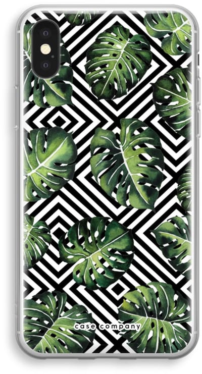 Case Company® - Hoesje geschikt voor iPhone XS hoesje - Geometrische jungle - Soft Cover Telefoonhoesje - Bescherming aan alle Kanten en Schermrand