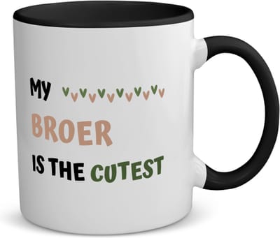 Akyol - my broer is the cutest koffiemok - theemok - zwart - Broer - schattige broer - verjaardagscadeau - verjaardag - cadeau - cadeautje voor broer - broer artikelen - kado - geschenk - gift - 350 ML inhoud