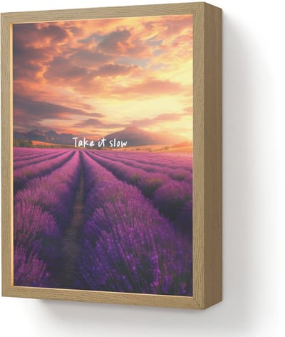 Wandlamp 30x40 cm - Oplaadbaar - Lavendelveld - Quote - Zonsondergang - Wandlampen binnen woonkamer - Slaapkamer lamp - Decoratieve nachtlamp - Vloerlamp draadloos