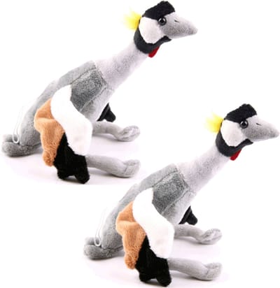 Cornelissen Pluche kraanvogel knuffel - Set van 2x stuks - 30 cm - dieren vogel knuffeldieren - trekvogels