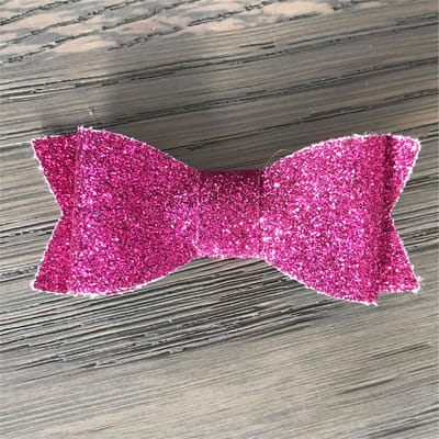 Haarclip Glitter Strik Medium Roze