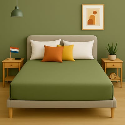 Saphira ESSENTIALS Badstof Hoeslaken – Groen – 90x200 cm – 30 cm Matrashoogte – 80% Katoen / 20% Polyester – 360° Rondom Elastiek – Luxe Comfort & Perfecte Pasvorm