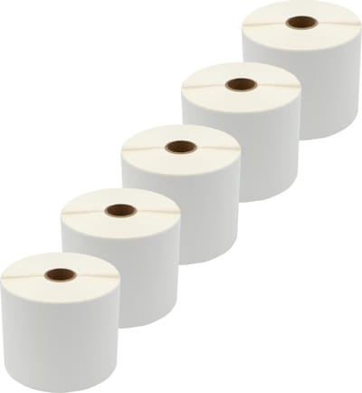 DULA Compatible labels 89x28mm - 2400 etiketten per rol - kern 25 mm - Wit - Permanent - Alternatief voor Dymo 99010 - 5 rollen