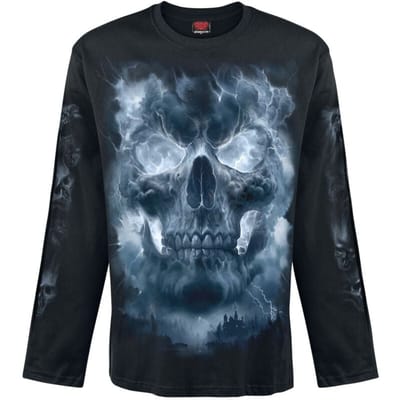 Spiral Shirt met lange mouwen - Grave Skies - Longsleeve - M tot L - voor Mannen - zwart