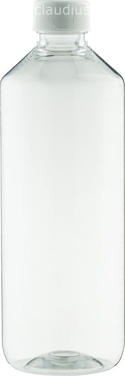 Lege Plastic Fles 500 ml PET transparant - met witte ribbeldop - set van 10 stuks - Navulbaar - leeg