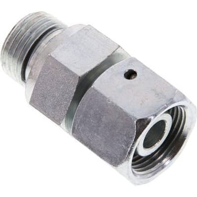14S & G1/2'' Verzinkt Stalen Rechte Draaidoorvoer Buitendraad 630bar NBR O-ring en Afdichtconus Verstelbaar ISO 8434-1