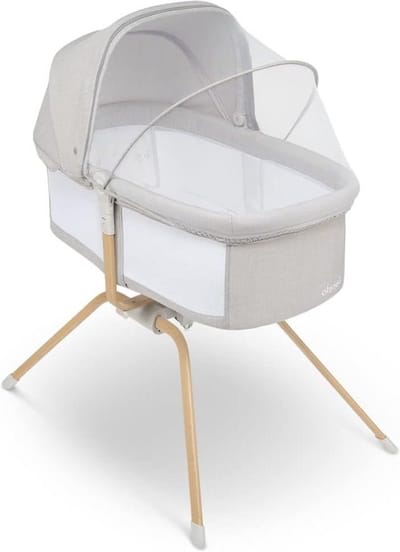 Malin Evo bedje met wiegfunctie en matras - voor baby’s tot 9kg - Groot luifel - Muskietennet - Opvouwbaar - Schommelsysteem - Rugleuningverstelling - Snelle montage - Transporttas - Lichtgewicht
