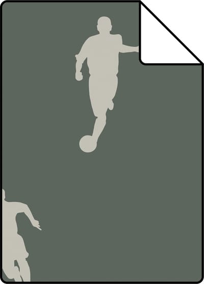 Proefstaal ESTAhome behang voetbalspelers donkergroen - 26.5 x 21 cm - 139507-S