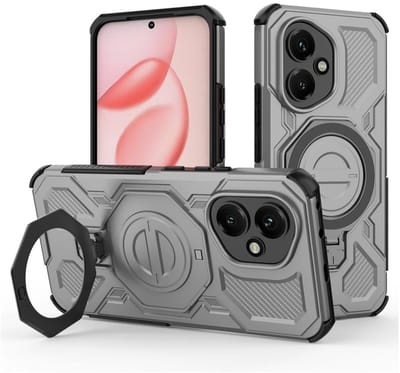 Hoesje geschikt voor Honor 400 | Compatibel met MagSafe / Qi2 | 360° Draaibare Magnetische Standaard | Back Cover Kickstand Ring | Grijs