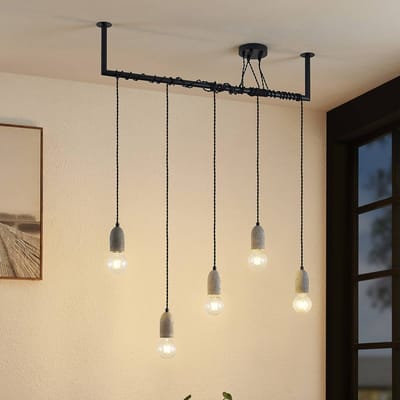 Lindby Doravio hanglamp met fittingen van beton