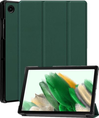 Hoes - Geschikt voor Samsung Galaxy Tab A8 - Dun & Stevig - Trifold Bookcase - Hard Cover - Hardcover Book Case - Tablet Hoesje - Donkergroen